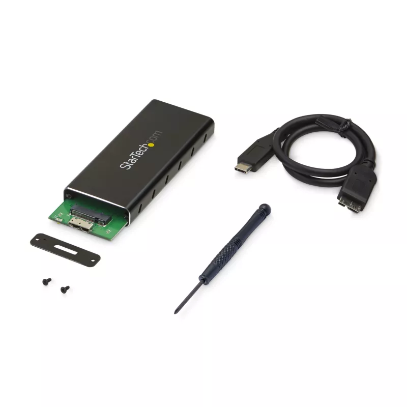 StarTech.com M.2 SSD korpuss M.2 SATA SSD diskiem — USB 3.1 (10 Gbps) ar USB-C kabeli