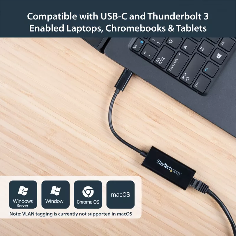StarTech.com USB-C uz Gigabit Ethernet adapteris - melns