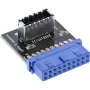 Iekšējais InLine USB 3.0–USB 3.1 priekšējā paneļa Key-A adapteris