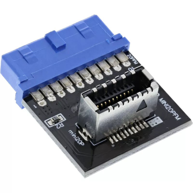 Iekšējais InLine USB 3.0–USB 3.1 priekšējā paneļa Key-A adapteris