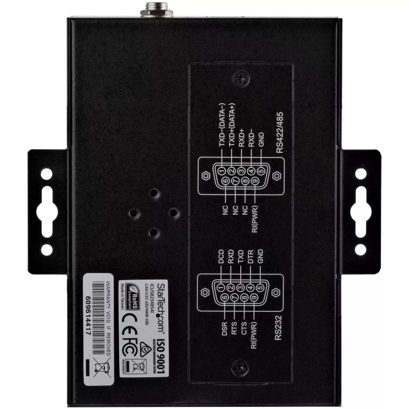StarTech.com 4 portu seriālais centrmezgls, USB uz RS232/RS485/RS422 adapteris - Rūpniecisks USB 2.0 uz DB9 seriālais pārveidotāja centrmezgls - IP30 klase - Uz DIN sliedes montējams metāla seriālais centrmezgls - 15kV ESD aizsardzība