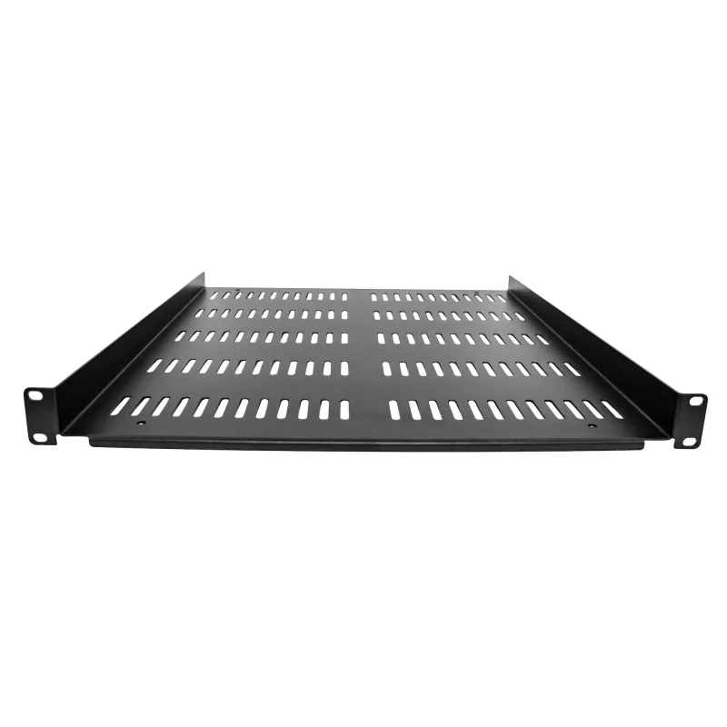 StarTech.com 1U serveru statņu plaukts - universāla ventilējama statņu stiprinājuma konsoles paplāte 19 collu tīkla iekārtu statnim un skapim - izturīgs dizains - svara noturība 55 mārciņas/25 kg - 20 collu dziļš plaukts, melns