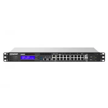 QNAP QGD-1602P Pārvaldāms L2 Gigabitu Ethernet (10/100/1000) Power over Ethernet (PoE) 1U Melns, Pelēks