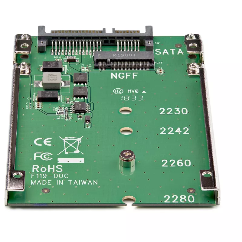 StarTech.com M.2 SATA SSD uz 2,5 collu SATA adapteris - M.2 NGFF uz SATA pārveidotājs - 7 mm - atvērtā rāmja kronšteins - M2 cietā diska adapteris