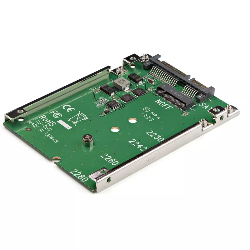 StarTech.com M.2 SATA SSD uz 2,5 collu SATA adapteris - M.2 NGFF uz SATA pārveidotājs - 7 mm - atvērtā rāmja kronšteins - M2 cietā diska adapteris