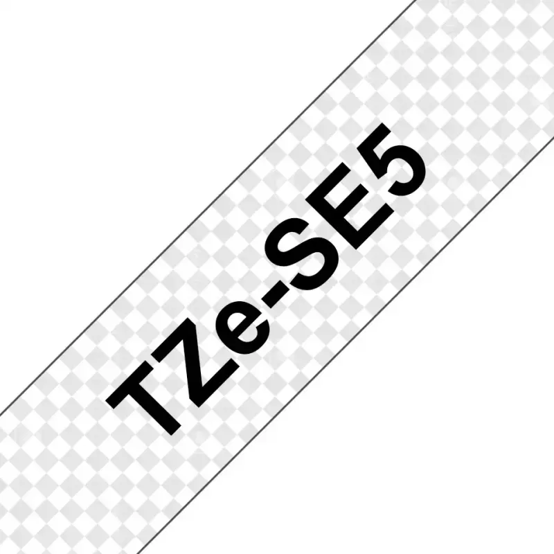 Etiķešu lente Brother TZE-SE5 — 24 mm x 8 m, melns uz balta