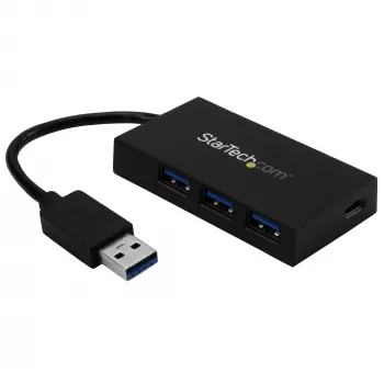 StarTech.com 4 Portu USB 3.0 Centrmezgls – USB Type-A centrmezgls ar 1x USB-C un 3x USB-A portiem (SuperSpeed 5Gbps) – Ar USB kopnes barošanu – USB 3.1 Gen 1 adaptera centrmezgls – Pārnēsājams/klēpjdatora USB centrmezgls