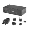 StarTech.com 2 portu DisplayPort KVM slēdzis, 8K 60 Hz / 4K 144 Hz, viens displejs, DP 1.4, 2x USB 3.0 porti, 4x USB 2.0 HID porti, pogu un karsto taustiņu pārslēgšana, TAA atbilstošs — no OS neatkarīgs, metāla korpuss