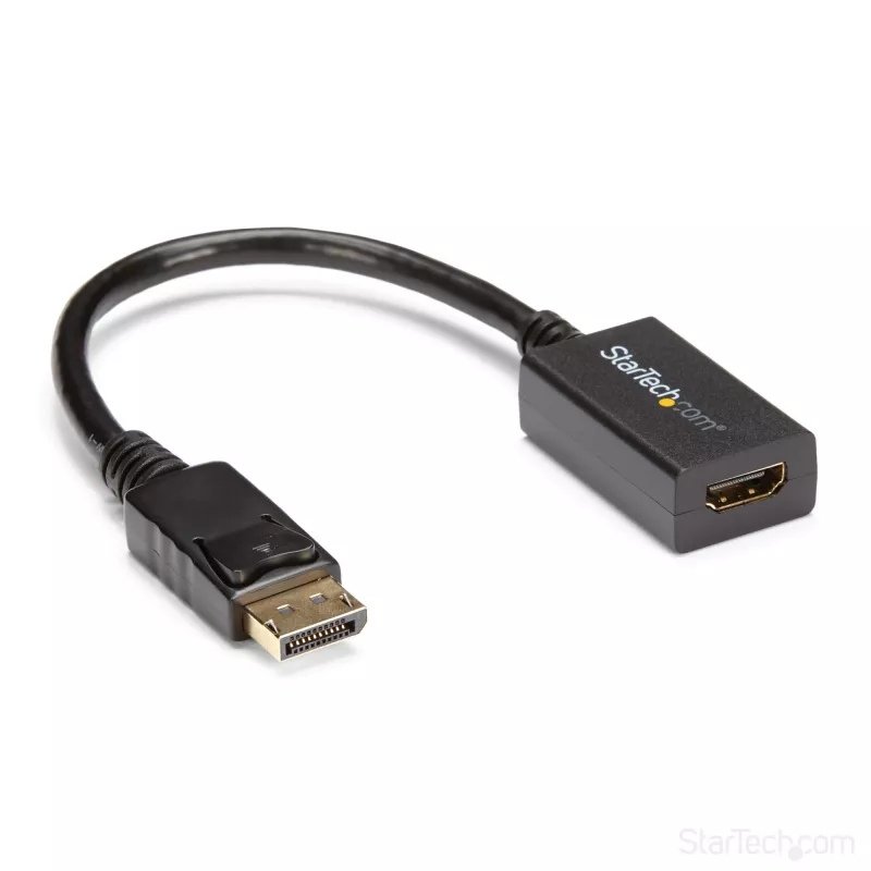 StarTech.com DisplayPort–HDMI adapteris – DP 1.2 uz HDMI video pārveidotājs 1080p – DP uz HDMI monitors/TV/displejs kabeļa adaptera sargspraudnis – pasīvs DP–HDMI adapteris – fiksējošs DP savienotājs