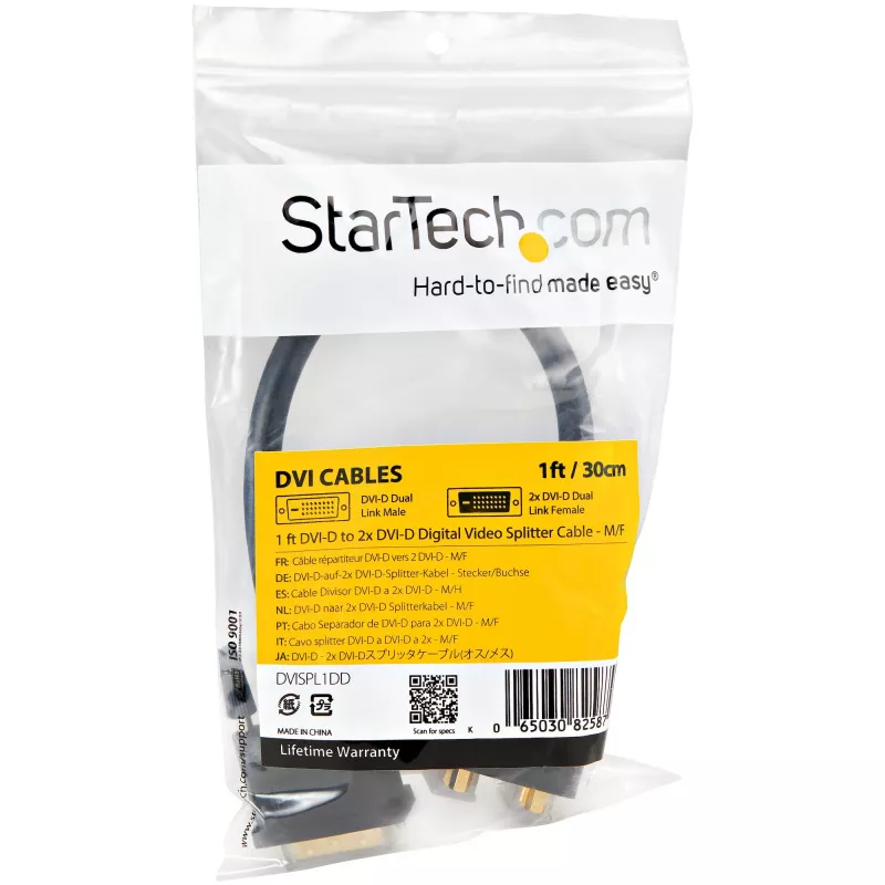 StarTech.com 30cm (1 ft) DVI-D uz 2x DVI-D digitālais video sadalītāja kabelis - V/S~1 ft DVI-D uz 2x DVI-D digitālais video sadalītāja kabelis - V/S
