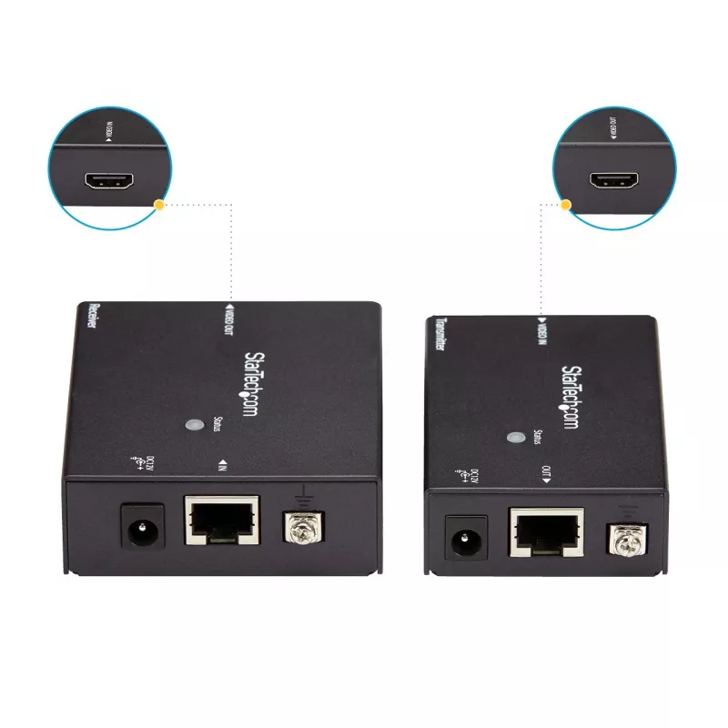 StarTech.com HDMI pār CAT5e HDBaseT paplašinātājs - Barošana pa kabeli - Ultra HD 4K - TAA