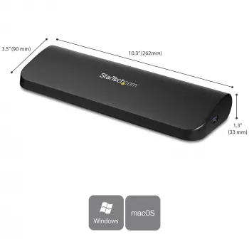 StarTech.com Divu monitoru USB 3.0 dokstacija ar HDMI un DVI/VGA ~ Divu monitoru USB 3.0 klēpjdatora dokstacija ar HDMI/DVI/VGA, 3x USB-A centrmezgls, GbE, audio, universāla Type-A doks Windows/macOS/ChromeOS - atbilst TAA