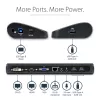 StarTech.com Divu monitoru USB 3.0 dokstacija ar HDMI un DVI/VGA ~ Divu monitoru USB 3.0 klēpjdatora dokstacija ar HDMI/DVI/VGA, 3x USB-A centrmezgls, GbE, audio, universāla Type-A doks Windows/macOS/ChromeOS - atbilst TAA