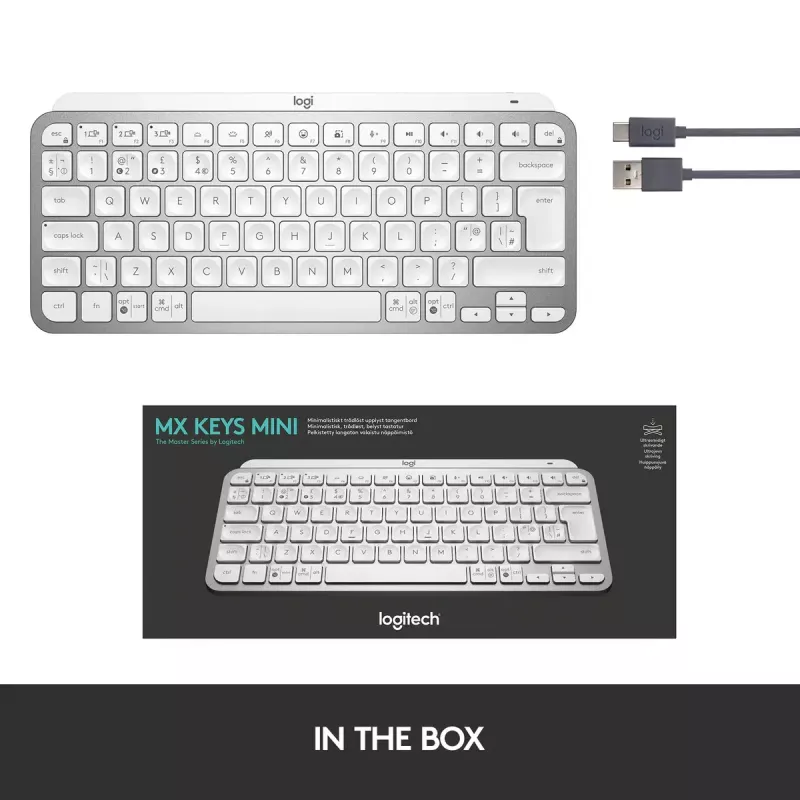 Logitech MX Keys Mini bezvadu apgaismota tastatūra Mini QWERTY