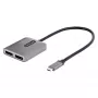 StarTech.com USB-C uz divu Displayport 1.4 adapteri, USB Type-C vairāku monitoru MST centrmezgls, divu 5K 60Hz DP klēpjdatora displeja paplašinātājs/sadalītājs, HDR, īpaši garš iebūvēts kabelis – tikai Windows