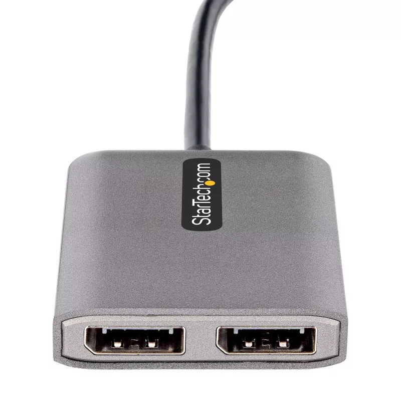 StarTech.com USB-C uz divu Displayport 1.4 adapteri, USB Type-C vairāku monitoru MST centrmezgls, divu 5K 60Hz DP klēpjdatora displeja paplašinātājs/sadalītājs, HDR, īpaši garš iebūvēts kabelis – tikai Windows
