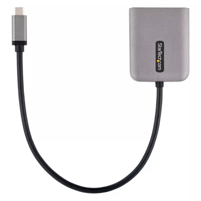 StarTech.com USB-C uz divu Displayport 1.4 adapteri, USB Type-C vairāku monitoru MST centrmezgls, divu 5K 60Hz DP klēpjdatora displeja paplašinātājs/sadalītājs, HDR, īpaši garš iebūvēts kabelis – tikai Windows