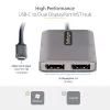 StarTech.com USB-C uz divu Displayport 1.4 adapteri, USB Type-C vairāku monitoru MST centrmezgls, divu 5K 60Hz DP klēpjdatora displeja paplašinātājs/sadalītājs, HDR, īpaši garš iebūvēts kabelis – tikai Windows