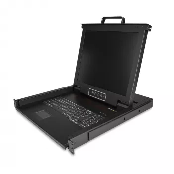 StarTech.com Rackmount KVM Console - Single Port VGA KVM with 17 inch LCD Monitor for Server Rack - Fully Featured Universal 1U LCD KVM Drawer w/Cables & Hardware - USB Support - 50,000 MTBF