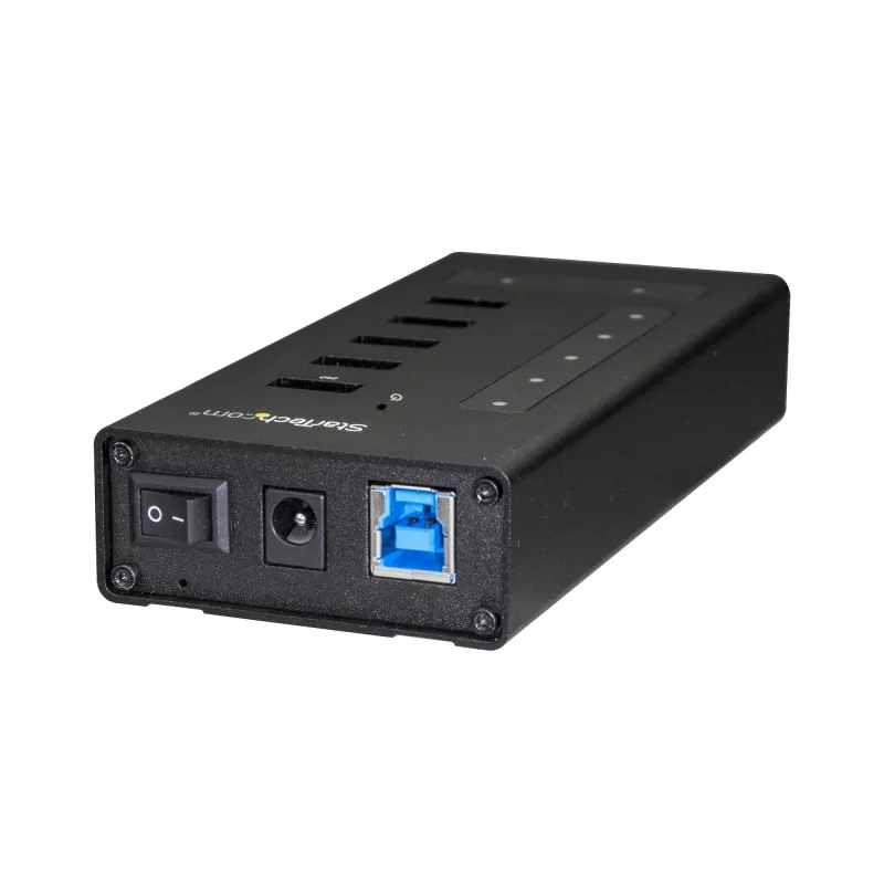 StarTech.com 7 pieslēgvietu USB‑C centrmezgls – USB Type-C uz 2x USB‑C/5x USB‑A – Komerciāls metāla USB 3.0 centrmezgls – SuperSpeed USB 3.2 Gen 1 (5Gbps) – pašdarbināms – BC 1.2 ātrā uzlāde – montējams/izturīgs