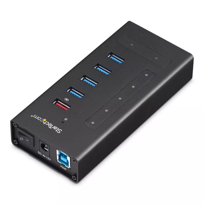 StarTech.com 7 pieslēgvietu USB‑C centrmezgls – USB Type-C uz 2x USB‑C/5x USB‑A – Komerciāls metāla USB 3.0 centrmezgls – SuperSpeed USB 3.2 Gen 1 (5Gbps) – pašdarbināms – BC 1.2 ātrā uzlāde – montējams/izturīgs