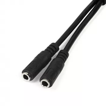 StarTech.com austiņu adapteris austiņām ar atsevišķiem austiņu / mikrofona spraudņiem - 3,5 mm 4 polu uz 2x 3 polu 3,5 mm vīr./siev.