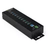 StarTech.com 10 portu USB 3.0 centrmezgls ar strāvas adapteri - metāla industriālais USB-A centrmezgls ar ESD un 350 W pārsprieguma aizsardzību - DIN/sienas/galda stiprinājums - ātrdarbīgs USB 3.2 Gen 1 (5 Gbps) centrmezgls