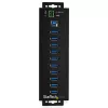 StarTech.com 10 portu USB 3.0 centrmezgls ar strāvas adapteri - metāla industriālais USB-A centrmezgls ar ESD un 350 W pārsprieguma aizsardzību - DIN/sienas/galda stiprinājums - ātrdarbīgs USB 3.2 Gen 1 (5 Gbps) centrmezgls
