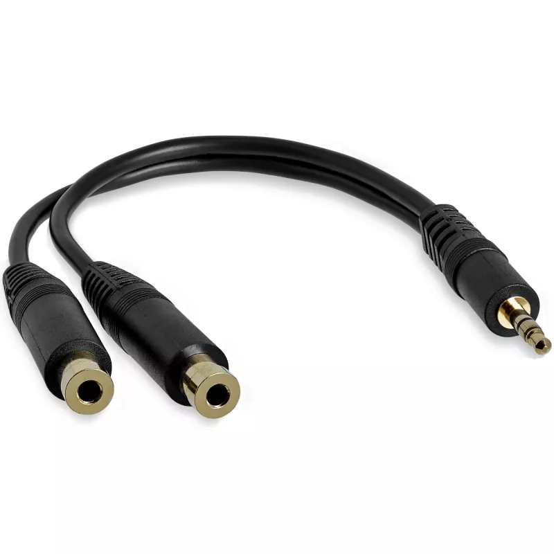 StarTech.com 6 collu stereo sadalītāja kabelis – 3,5 mm spraudnis uz 2x 3,5 mm ligzda