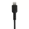 StarTech.com 6 collu (15cm) Izturīgs Melns USB-A uz Lightning Kabelis – Pastiprināts Ar Aramidšķiedru USB Type A uz Lightning lādētāja/sinhronizācijas barošanas vads – Apple MFi sertificēts iPad/iPhone 12