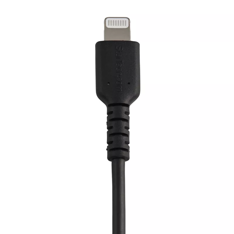 StarTech.com 6 collu (15cm) Izturīgs Melns USB-A uz Lightning Kabelis – Pastiprināts Ar Aramidšķiedru USB Type A uz Lightning lādētāja/sinhronizācijas barošanas vads – Apple MFi sertificēts iPad/iPhone 12