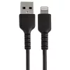 StarTech.com 6 collu (15cm) Izturīgs Melns USB-A uz Lightning Kabelis – Pastiprināts Ar Aramidšķiedru USB Type A uz Lightning lādētāja/sinhronizācijas barošanas vads – Apple MFi sertificēts iPad/iPhone 12