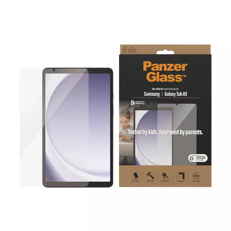 PanzerGlass ®️ Ekrāna aizsargs Samsung Galaxy Tab A9 | Īpaši plata pieguļa