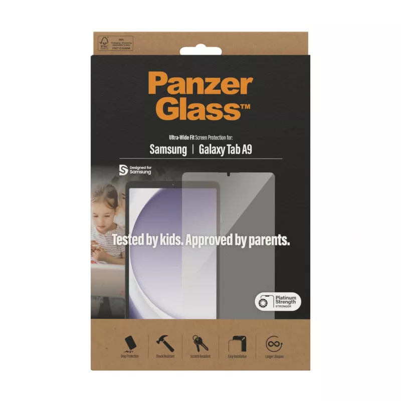 PanzerGlass ®️ Ekrāna aizsargs Samsung Galaxy Tab A9 | Īpaši plata pieguļa