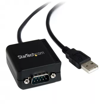 StarTech.com ICUSB2321FIS 1 porta FTDI USB uz RS232 DB9 seriālā adaptera kabelis, optiski izolēts, 2,5 m, melns