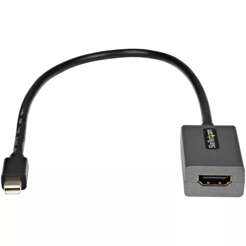 StarTech.com Mini DisplayPort to HDMI Adapter - mDP to HDMI Adapter Dongle - 1080p - Mini DisplayPort 1.2 to HDMI Monitor/Display - Mini DP to HDMI Video Converter - 12 collu garš pievienots kabelis - MDP2HDMI uzlabotā versija