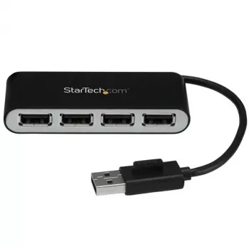 StarTech.com 4 portatīvais USB 2.0 centrmezgls ar iebūvētu kabeli