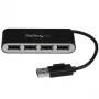 StarTech.com 4 portatīvais USB 2.0 centrmezgls ar iebūvētu kabeli