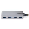 StarTech.com 4 portu USB centrmezgls - USB 3.0 5 Gbps, ar kopnes barošanu, USB-A uz 4x USB-A centrmezgls ar papildu barošanas ieeju - pārnēsājams galddatoru/klēpjdatoru USB centrmezgls, 1 pēdas/30 cm kabelis, USB paplašināšanas centrmezgls