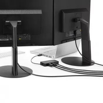 StarTech.com USB 3.0 Mini dokstacija - divu monitoru USB-A dokstacija ar DisplayPort 4K 60Hz video un Gigabit Ethernet - 1 pēdas (30 cm) kabelis - pārnēsājams USB 3.1 Gen 1 Type-A klēpjdatora adapteris