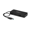 StarTech.com USB 3.0 Mini dokstacija - divu monitoru USB-A dokstacija ar DisplayPort 4K 60Hz video un Gigabit Ethernet - 1 pēdas (30 cm) kabelis - pārnēsājams USB 3.1 Gen 1 Type-A klēpjdatora adapteris