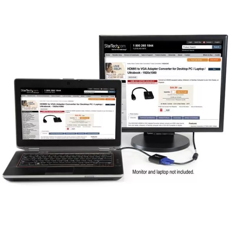 StarTech.com HDMI uz VGA adaptera pārveidotājs galda datoram / klēpjdatoram / ultrabook - 1920x1080