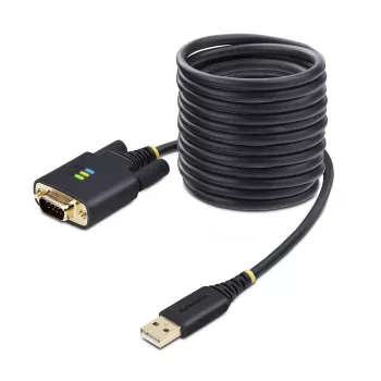 StarTech.com 10 pēdu (3 m) USB–seriālais adaptera kabelis, COM saglabāšana, maināmas skrūves/uzgriežņi, USB-A uz DB9 RS232, FTDI IC, ESD aizsardzība, Windows/macOS/Linux
