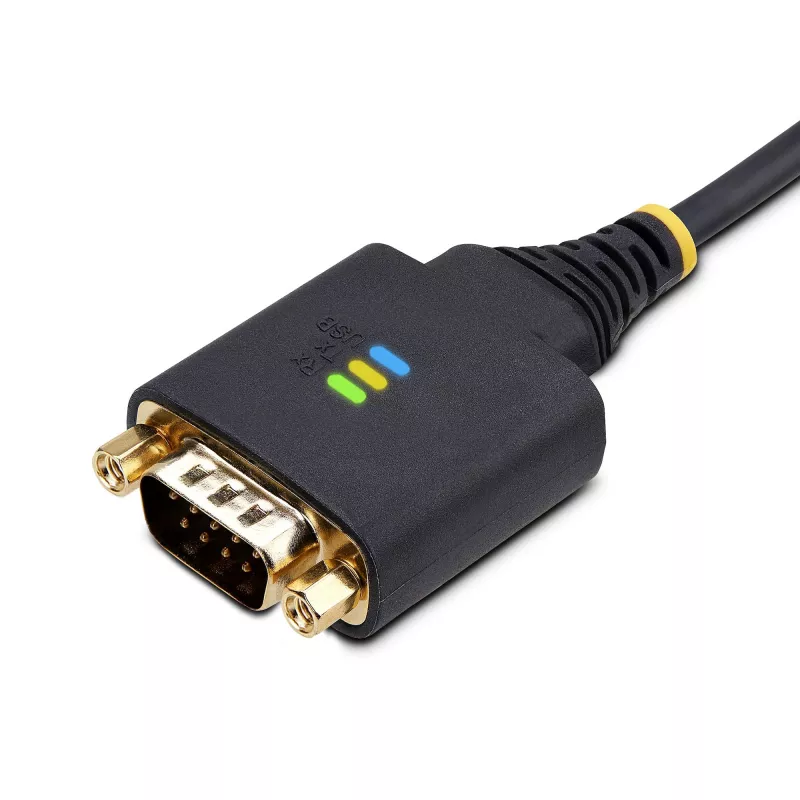 StarTech.com 10 pēdu (3 m) USB–seriālais adaptera kabelis, COM saglabāšana, maināmas skrūves/uzgriežņi, USB-A uz DB9 RS232, FTDI IC, ESD aizsardzība, Windows/macOS/Linux
