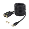 StarTech.com 10 pēdu (3 m) USB–seriālais adaptera kabelis, COM saglabāšana, maināmas skrūves/uzgriežņi, USB-A uz DB9 RS232, FTDI IC, ESD aizsardzība, Windows/macOS/Linux