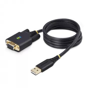 StarTech.com 3 pēdu (1 m) USB uz Null Modem seriālo adaptera kabelis, maināmas DB9 skrūves/uzgriežņi, COM saglabāšana, USB-A uz RS232, FTDI, 4. līmeņa ESD aizsardzība, Windows/macOS/ChromeOS/Linux – izturīga TPE konstrukcija
