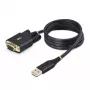 StarTech.com 3 pēdu (1 m) USB uz Null Modem seriālo adaptera kabelis, maināmas DB9 skrūves/uzgriežņi, COM saglabāšana, USB-A uz RS232, FTDI, 4. līmeņa ESD aizsardzība, Windows/macOS/ChromeOS/Linux – izturīga TPE konstrukcija