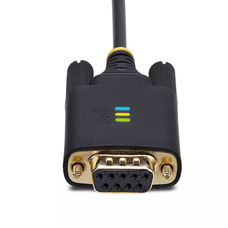 StarTech.com 3 pēdu (1 m) USB uz Null Modem seriālo adaptera kabelis, maināmas DB9 skrūves/uzgriežņi, COM saglabāšana, USB-A uz RS232, FTDI, 4. līmeņa ESD aizsardzība, Windows/macOS/ChromeOS/Linux – izturīga TPE konstrukcija