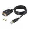 StarTech.com 3 pēdu (1 m) USB uz Null Modem seriālo adaptera kabelis, maināmas DB9 skrūves/uzgriežņi, COM saglabāšana, USB-A uz RS232, FTDI, 4. līmeņa ESD aizsardzība, Windows/macOS/ChromeOS/Linux – izturīga TPE konstrukcija