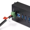 StarTech.com 160W universālais līdzstrāvas barošanas adapteris (24V/6.6A), 1,2m 2-vadu vads, 2/3 kontaktu spaiļu bloki, 100-240V maiņstrāvas/līdzstrāvas ārējais barošanas avots rūpnieciskiem USB centrmezgliem, NA/UK/EU/ANZ